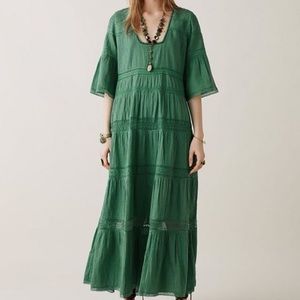 Zara green lace maxi dress SS2019